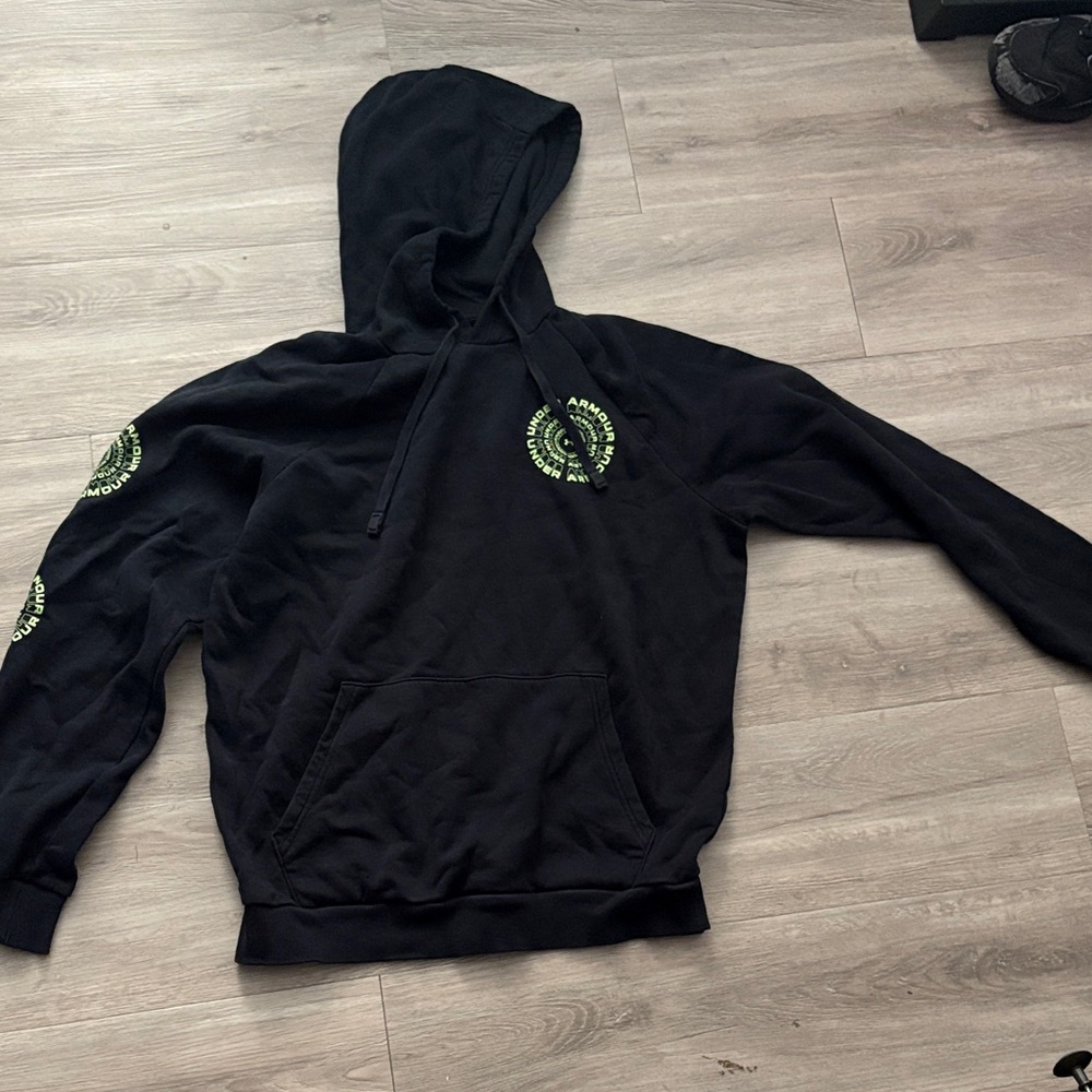 Under Armour Black Hoodie with Neon Green Accents